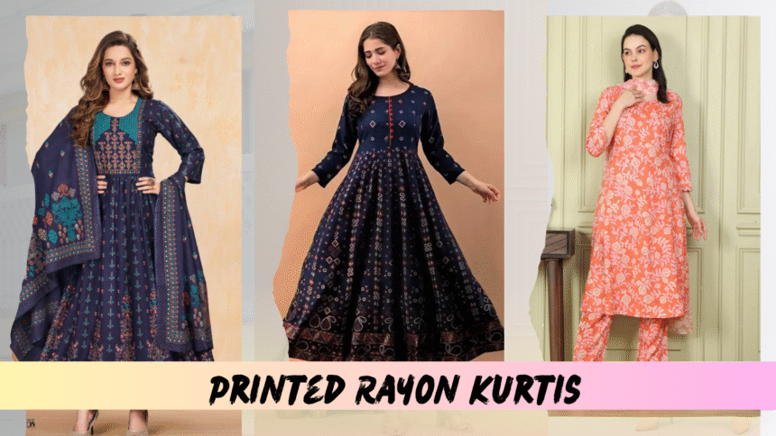 Printed Rayon Kurtis for Celebrations