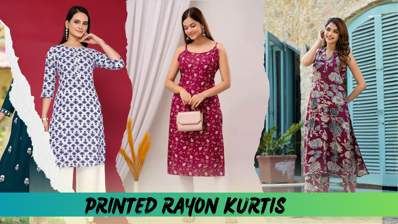 Printed Rayon Kurtis for Celebrations