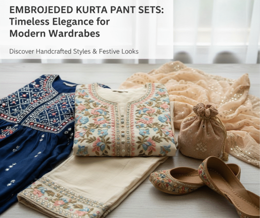 Embroidered Kurta Pant Sets