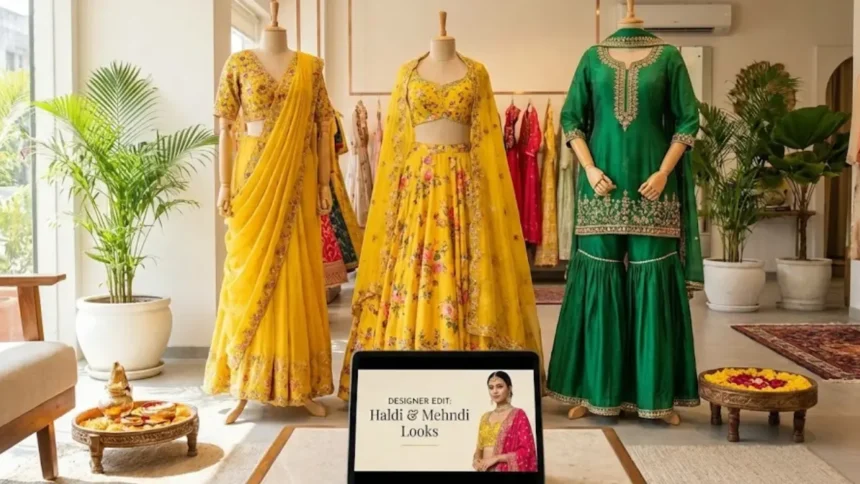 Designer Outfits for Haldi & Mehndi