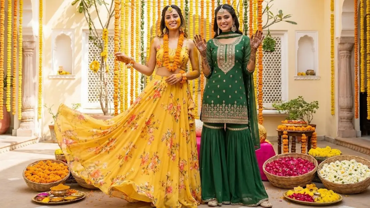 Designer Outfits for Haldi & Mehndi
